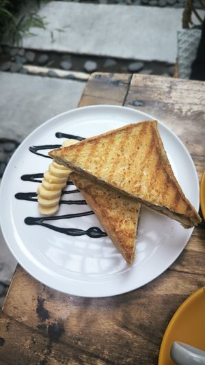 Banana and peanut butter jafle at Lokal Cafe Bali  in Kuta