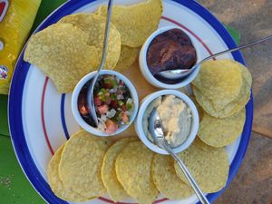 Chips and dips at Desideri Cucina in Corn Islands