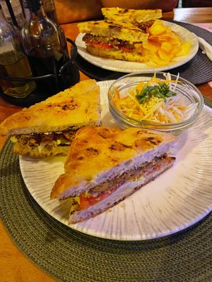 Vegan burger  at Desideri Cucina in Corn Islands