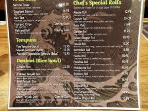 menu 1 at Vegan Shoku in Vancouver