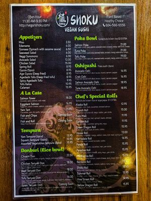  at Vegan Shoku in Vancouver