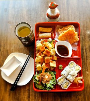 Tofu Teriyaki Lunch Box at Vegan Shoku in Vancouver