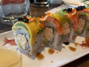 Rainbow rolls  at Vegan Shoku in Vancouver