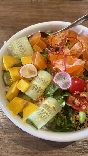 Salmon Poke  at Vegan Shoku in Vancouver