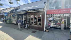 Street view  at Vegan Shoku in Vancouver
