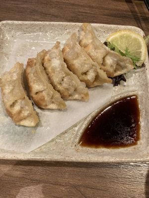 Gyozas  at Vegan Shoku in Vancouver