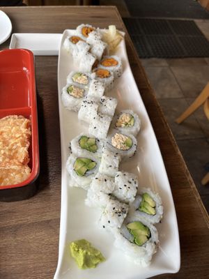 Classic combo roll plate  at Vegan Shoku in Vancouver