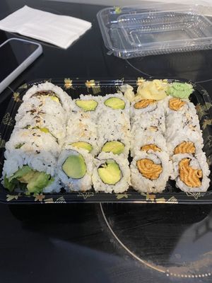 Veggie roll, avocado roll, inari roll  at Vegan Shoku in Vancouver