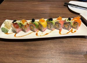 Rainbow Roll  at Vegan Shoku in Vancouver