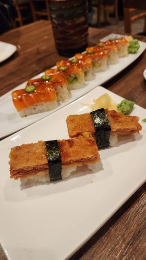 Spam Nigiri at Vegan Shoku in Vancouver