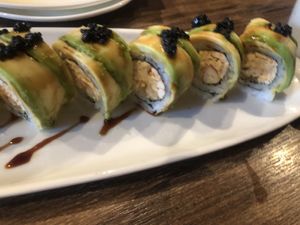 Green dragon roll   at Vegan Shoku in Vancouver