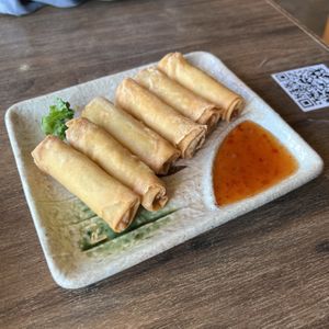 Spring rolls  at Vegan Shoku in Vancouver