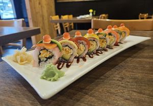 Rainbow Roll at Vegan Shoku in Vancouver