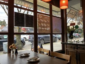 View from inside  at Vegan Shoku in Vancouver