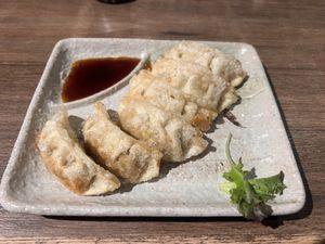Gyozas  at Vegan Shoku in Vancouver