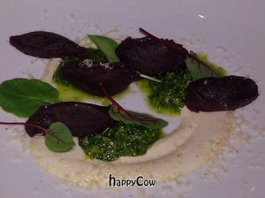 yet another shot of the beet gnocchi at M.A.K.E. Raw Cuisine in Santa Monica