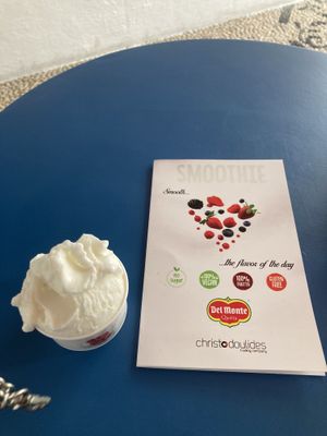 Lemon sorbet  at Gelo Blu in Rhodes