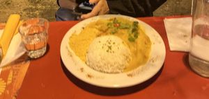 Vegan moqueca with cassava and farofa   at Central Do Brasil in Bordeaux