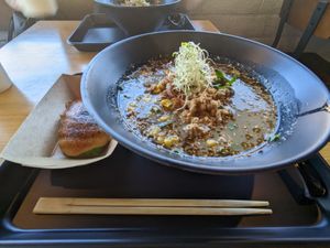 yuzu sesame (non-spicy), 8.5 w/o smoke, 9 w/smoke, probably even better when spicy! at REDWHITE BONELESS RAMEN - Studio City in Studio City