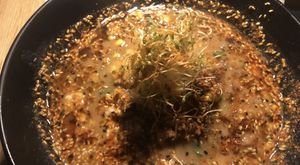 So spicy, umami, flavorful… amazing textures and so filling!  😋  at REDWHITE BONELESS RAMEN - Studio City in Studio City