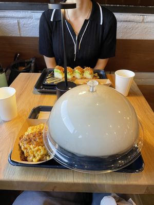 That’s a clear glass lid filled with smoke which drops the most subtle hint of smokiness to the ramen. This is ramen perfection!  at REDWHITE BONELESS RAMEN - Studio City in Studio City