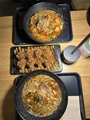 Yuzu sesame, original miso, and avocado sushi  at REDWHITE BONELESS RAMEN - Studio City in Studio City