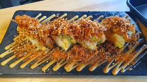 Spicey roasred miso avocado roll at REDWHITE BONELESS RAMEN - Studio City in Studio City