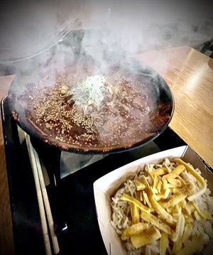 Red Hot miso ! With cheese rice  at REDWHITE BONELESS RAMEN - Studio City in Studio City