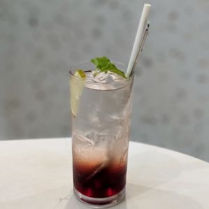Vegan Iced Mulberry Kurozu Soda at SIN - Greendot Plus - Jewel in East Singapore
