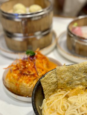 Laksa, dumplings, spicy tofu and moree  at SIN - Greendot Plus - Jewel in East Singapore