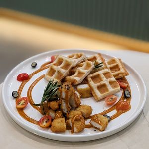 Vegan Curry Mayo Konnyaku Puffle Toast  at SIN - Greendot Plus - Jewel in East Singapore