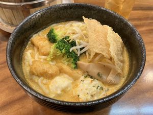 Signature Singapore Laksa - very delicious!  at SIN - Greendot Plus - Jewel in East Singapore