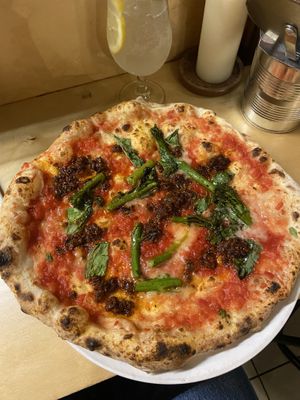 vegan lamb pizza  at Rudy's in Birmingham