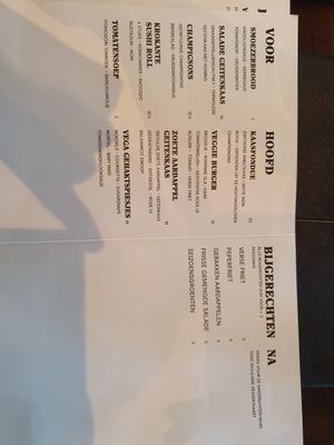 Vegetarisch menu at Restaurant De Smoezer in Apeldoorn