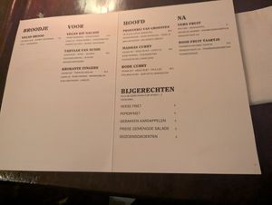vegan menu at Restaurant De Smoezer in Apeldoorn