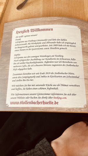   at Berggasthaus Stollenbacher Hütte in Oberried