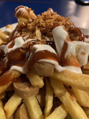 Salchipapas at B13 Bar in Madrid