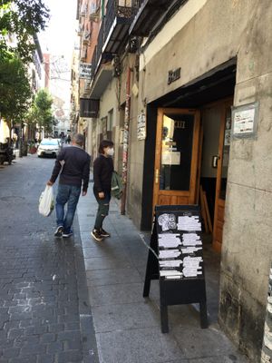 Entrance  at B13 Bar in Madrid