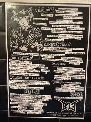 Carta  at B13 Bar in Madrid