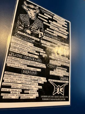 Menu   at B13 Bar in Madrid