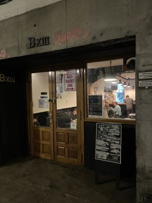 Entrance  at B13 Bar in Madrid
