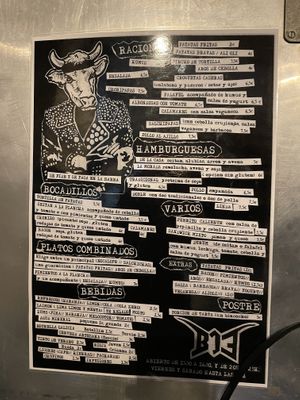 Menu  at B13 Bar in Madrid
