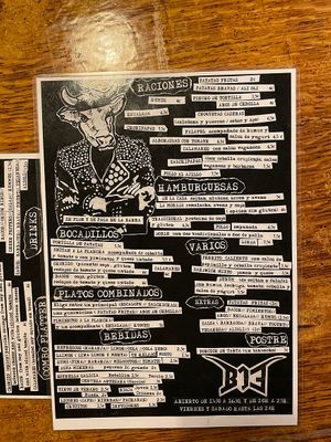 Menu  at B13 Bar in Madrid