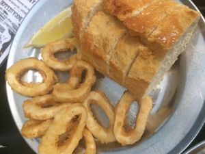 Vegan calamari at B13 Bar in Madrid