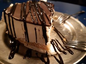 Cake for dessert at B13 Bar in Madrid