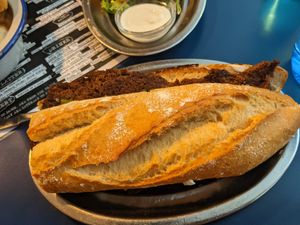 Seitan Sandwich at B13 Bar in Madrid