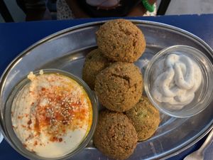 Felafel and hummus.  Boring.  So many places make this well.  B13 doesn’t    at B13 Bar in Madrid