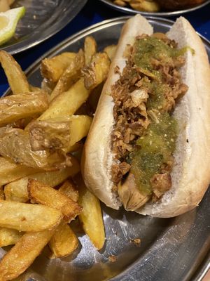 Hot dog  at B13 Bar in Madrid