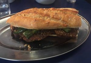 Seitan sandwich at B13 Bar in Madrid