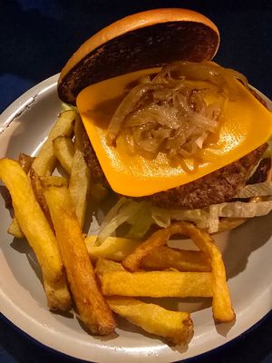 Bean hamburger at B13 Bar in Madrid